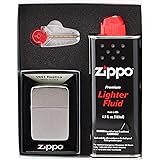 Zippo【ジッポー】 ライター レプリカ 無地 クローム 1941 NEWギフトボックスセット （オイル小・石付き）