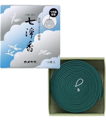 Amazon｜淡路梅薫堂の渦巻き線香 糸つき 吊り下げ 吊り糸タイプ 白檀水