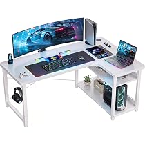 Amazon | GTPLAYER ゲーミングデスク パソコンデスク L字 カーボン調