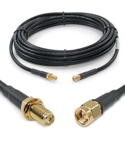 SO239 SMA CB Radio Extension Cable 1m 3.3ft Waterproof Jumper VHF UHF Female To SMA Male Coax Low Loss 8D-FB 11.1mm RF Coaxial Aerial Cable For Two Way Marine Amateur HAM Radio