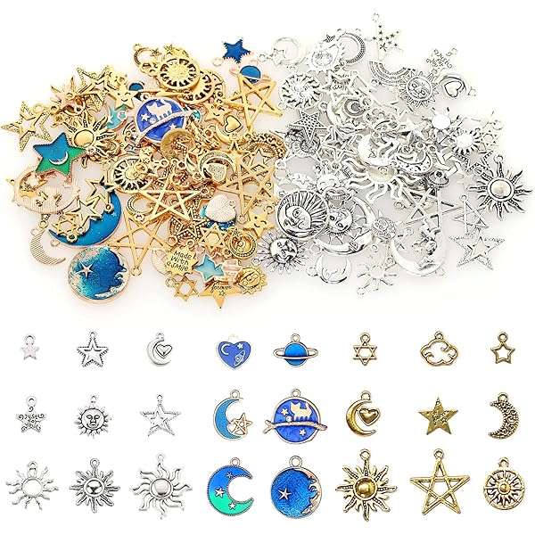 14kgf 青いお月さまと星のチャーム プラダ PRADA キーホルダー キーリング チャーム 月 ムーン