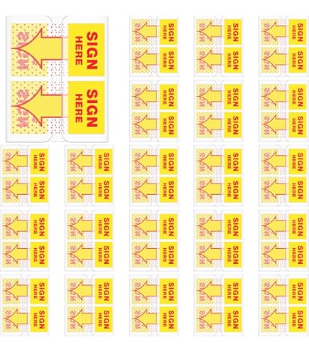 XD4-624Pcs Sign Here Tabs Sign Date Tabs, Sign Here Stickers, 8 Colors Dispenser Arrow Flag Sign Tabs Sign Date Sign Stickers Easy Post Notary Books Paper 12 Pac - View #6