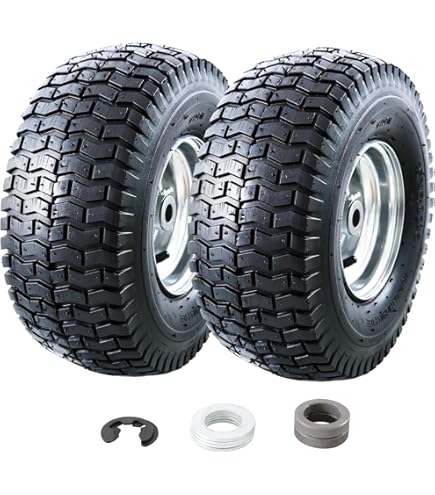 2 Pack 13x5.00-6 Lawn Mower Tires And Wheels – Replace 13x5x6, 13x5-6 – 300Lbs Max Load