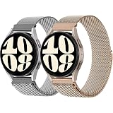 2枚 ラグ幅20MMのみ コンパチブル Galaxy Watch 7/6/5/4 40mm 44mm バンド/galaxyウォッチ 6 Classic 43mm 47mm バンド/5 Pro 45mm バンド/4 Classic 42mm 46mm バンド、コンパチブル amazfit gtr mini/gts4 mini ベルト、ステンレス 通気 スメタルメッシュ レディース メンズ