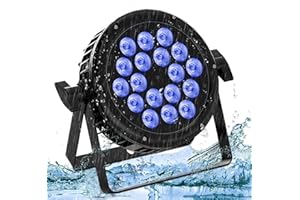 LEDパーライト、18x10W RGBW IP65防水舞台照明、DMX512サウンド活性化LEDステージライトDJライト、屋外パーティークラブKTV音楽ショー結婚式教会ステージ用