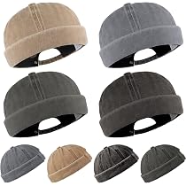 Docker Cap Denim No Brim Hat Retro 