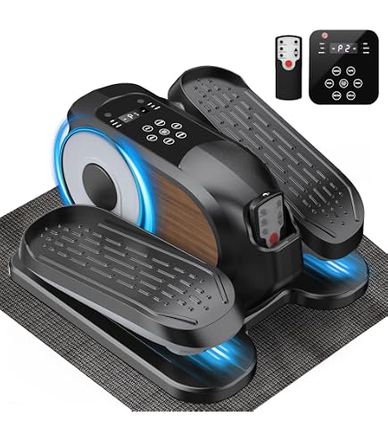 Kjocie Under Desk Elliptical – Electric Pedal Exerciser With 12 Auto/Manual Modes, Remote Control, Quiet Motor For Seniors & Office Use