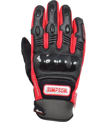 Amazon | [シンプソン] レザーグローブ RED LL SG-4157 | グローブ 