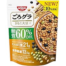 Amazon.co.jp: 日清シスコ ごろグラ 糖質60%オフ きなこ大豆 300g
