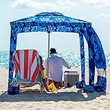 AMMSUN Beach Cabana, 6.2'×6.2' Beach Canopy, Easy Set up and Take Down, Cool Cabana Beach Tent with Sand Pockets, Instant Sun
