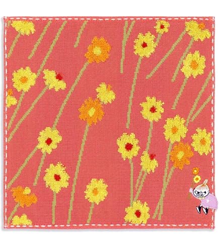 Amazon｜ムーミン MOOMIN チェックフラワー タオルハンカチ ピンク
