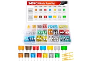 Nilight - 50018R 240pcs Standard and Mini Blade Fuses Set,5A 7.5A 10A 15A 20A 25A 30A ATC APR ATO ATS Standard and ATM APM Mi