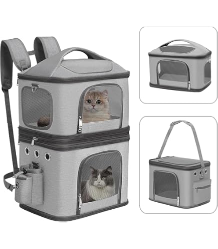 Dog Carrier Backpack VOISTINO 2-in-1 Double Pet Carrier