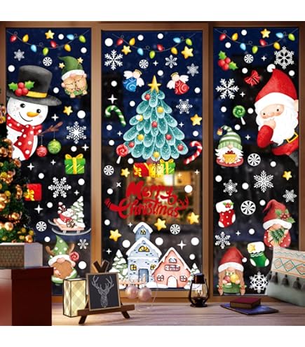 Amazon.co.jp: クリスマス 飾り 静電ステッカー 剥がせる Merry
