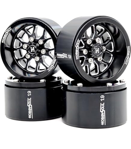 GLOBACT 1.9 Beadlock RC Crawler Wheels - Silver -4.5mm Offset For Axial TRX4
