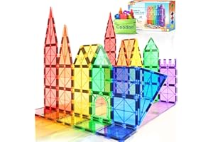 Magnetic Tiles Kids Toys STEM Magnet Toys for Toddler Magnetic Blocks Building Toys Preschool Learning Sensory Montessori Toys for 3+ Year Old Boys and Girls, Safe Creativity Toddler Kids Toys
