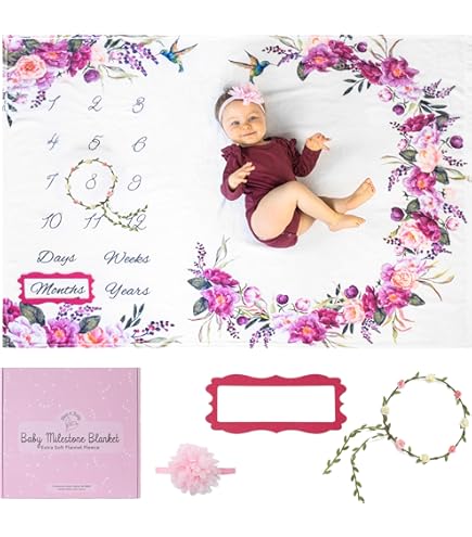 Sweet Jojo Designs Woodland Deer Baby Milestone Blanket - Monthly Photo Mat Keepsake (40"x50")