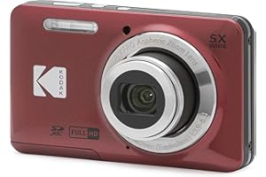KODAK (コダック) PIXPRO 使いやすい ズーム FZ55-RD 16MP デジタルカメラ 光学5倍ズーム 広角 28mm 2.7インチ液晶画面 (レッド)