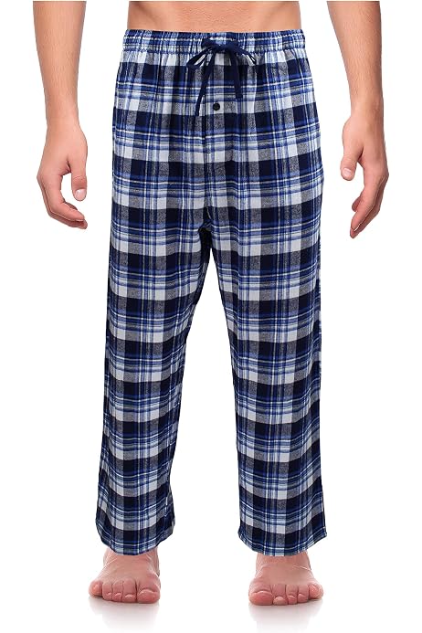 Cotton Flannel Pajama Pants,Black 