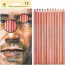 Amazon.co.jp: 12色 手描きのパステル鉛筆 鉛筆の絵 スキン