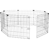 Amazonベーシック ペットサークル ペットフェンス 折りたたみ可能 金属製 パネル8枚 150 x 150 x 61cm ブラック