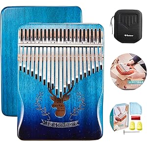 Hostaro カリンバ 親指ピアノ ピアノ21キー 人気 kalimba 21keys 高級保護ケース付き 清掃クロス…