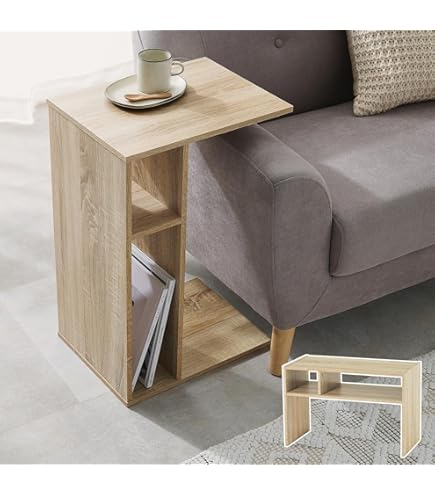 Amazon｜リコメン堂 2WAY コの字サイドテーブル 幅55cm 完成品 木製