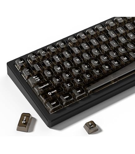 Amazon.co.jp: dagaladoo ブラッククリアキーキャップ、透明キー