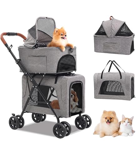 Amazon.co.jp: MODONG ペットカート 2段式 犬 カート ペットかーと折