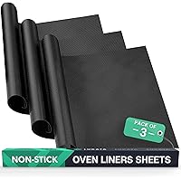 Oven Liner Sheet (3 Pack) - Large 50x40cm (19.69" x 15.75") Reusable Non-Stick Heavy Duty Oven Protectors for The Bottom of E