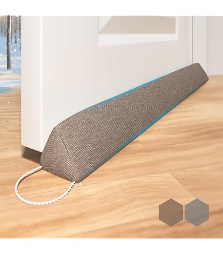 Sunolga Weighted Door Draft Stopper - 2 Pack Sound Proof Under Door Blocker With Glass Beads