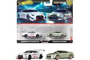 ホットウィール(Hot Wheels) プレミアム 2パック 日産 GT-R ニスモ GT3 / 日産 GT-R (R35) 乗り物おもちゃ ミニカー 3歳から マルチ JBL05