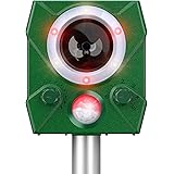 【2021最新昇級版】猫よけ 動物撃退器 害獣撃退器 超音波 ソーラー＆USB充電式 2400mAh大容量 10時間連続使用可 警報音五段階超波調節 13.5～28.5KHz超音波スピーカー搭載 PIR赤外線センサー110° 9.5m感知範囲 LED