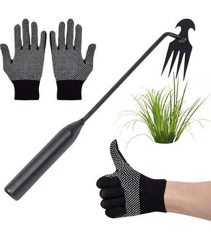Amazon.co.jp: 雑草除去ツール ハンドル付き 除草熊手 園芸用鍬ツール