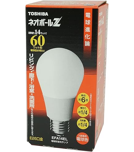 Amazon | 東芝 ネオボール 電球形蛍光ランプ 電球60ワットタイプ 電球