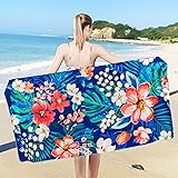 Pknoclan ビーチタオル 大判 バスタオル 150x80cm カラフル 速乾 超吸水 柔らかい 防砂 軽量 コンパクト 砂がつかない スーパーソフト 薄手 持ち運びやすい ビーチブランケット ビーチマット スイムタオル 海水浴 プール 旅行 温