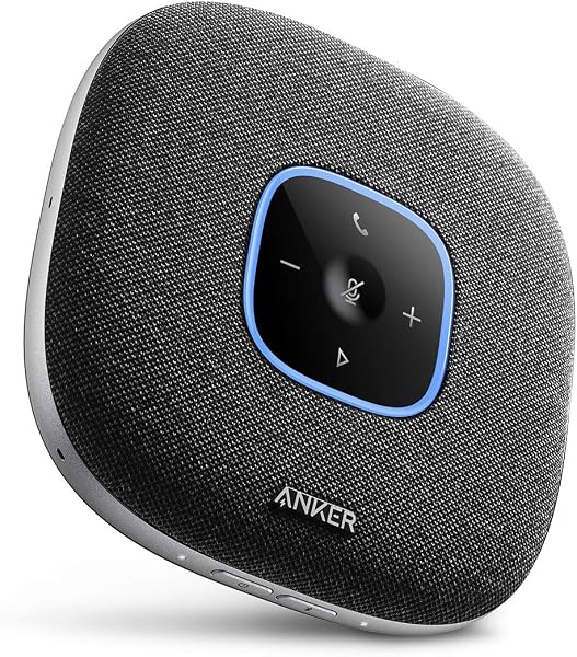 Anker PowerConf S3 スピーカーフォン 会議用 マイク Bluetooth 24時間連続使用 グループモード対応 USB-C接続 オンライン会議 テレワーク 在宅 会議用システム ウェブ/テレビ/ビデオ会議(グレー:ファブリック) - 1