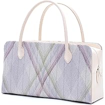 博多織 花柄 和装用利休バッグ 青緑色 博多織バッグ バッグ（通年） 【きもの都粋】