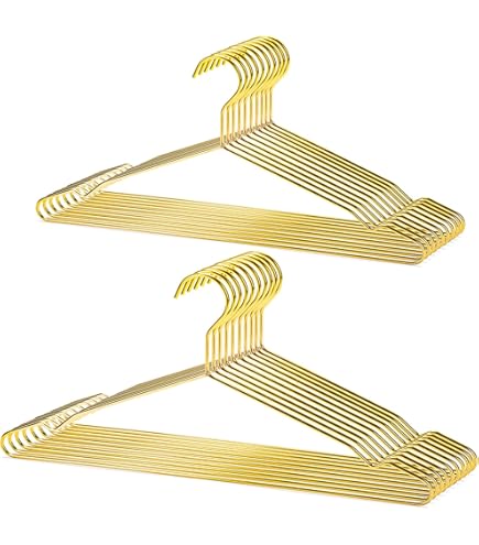 Aazon.co: Aber Hoe Preiu atte Gold Aluinu Coat Hangers 20 Pack