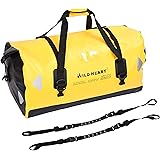 WILD HEART Waterproof Motorcycle Bag Duffel Bag 40L 66L 100L with Welded Seams Shoulder Straps, Binding Rope for Kayaking, Ca