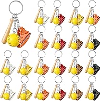 Amazon.co.jp: Inbagi ミニソフトボールキーホルダー ミニ木製