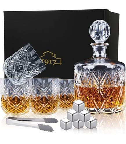 Barski Crystal Whiskey Decanter With Ice Cube Design Zambia