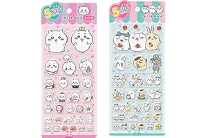 KRGNPLE ステッカー シールコレクション ぷくぷくシール 3D 立体 キャラクター 2 枚 可愛い 防水 PVC 覆い膜 精密印刷 手帳・スマホ・文房具デコ ギフト クリスマスプレゼント 耐摩耗 人気（3号+4号）