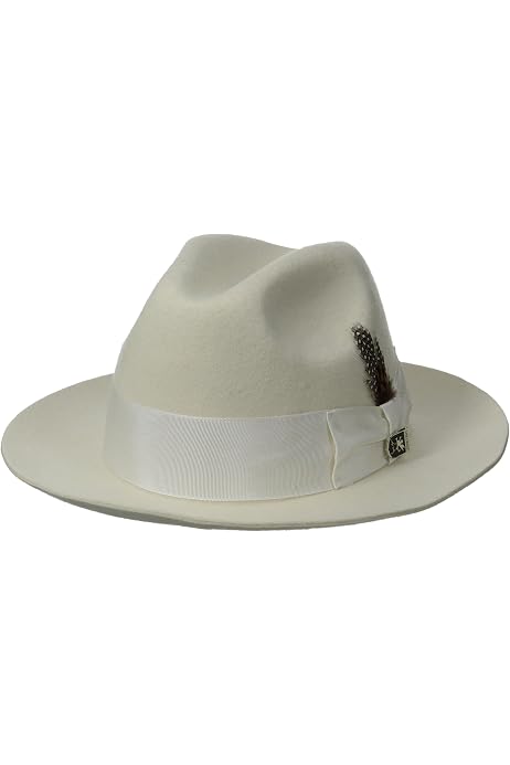 Cannery Row Wool Felt Fedora Hat, Ivory 