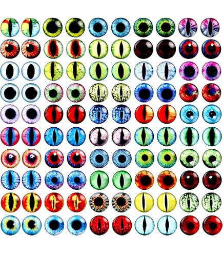 Cabochons Yeux De Dragon En Verre à Dos Plat - Lot De 20 Pièces - 30 Mm - Pour Poupées, Animaux En Peluche, Artisanat - 2