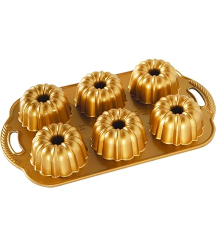Amazon.co.jp: Nordic Ware Swirl Bundtletteパン、鋳造アルミニウム製