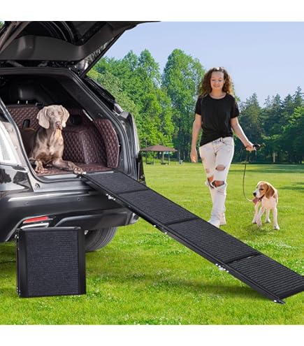 Amazon.co.jp: gardhom 犬用 車 スロープ カーペット表面 アルミ