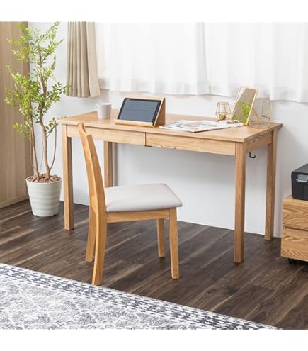 レトロ 楢無垢材 小引き出し付き 片袖机 作業台 PC デスク ヴィンテージ アンティーク ナラ材 片袖机 レトロ 無垢材 デスク 古家具 | RENOKA