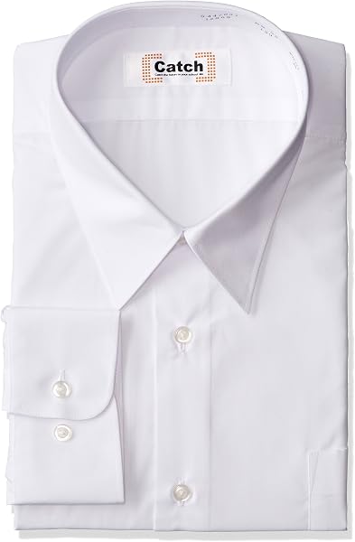 Catch(キャッチ) 男子長袖スクールシャツ男の子 形態安定 ノーアイロン ワイシャツ 制服 カッターシャツ メンズ 学生服 高校生 中学生ボーイズ - 1