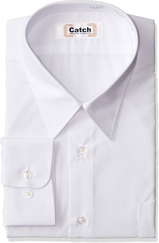 Catch(キャッチ) 男子長袖スクールシャツ男の子 形態安定 ノーアイロン ワイシャツ 制服 カッターシャツ メンズ 学生服 高校生 中学生ボーイズ